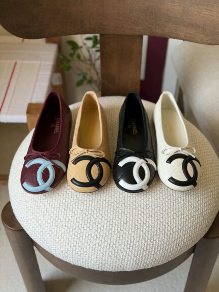 Chanel Quilted CC Logo Ballerina Flats