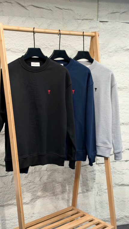 Ami Paris Ami de Coeur Crewneck Sweatshirts