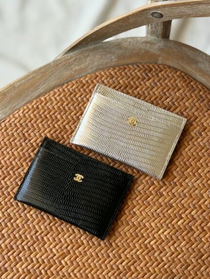 Chanel Lizard-Embossed Card Holders