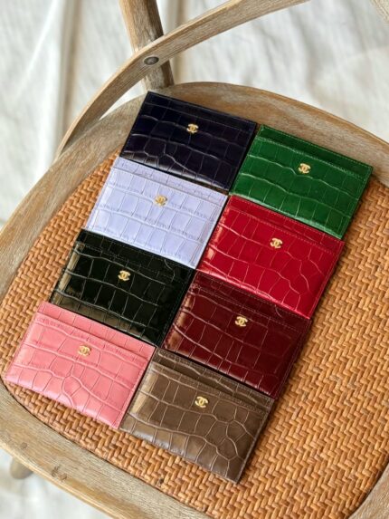 Chanel Croc-Embossed Card Holders