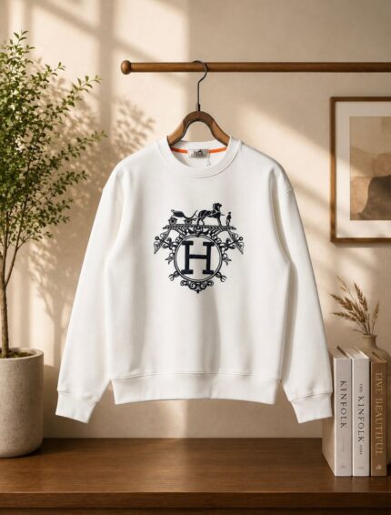 Hermes Emblem Crewneck Sweatshirts
