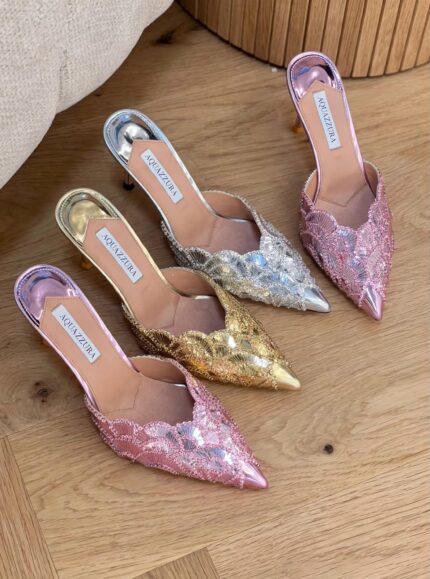 Aquazzura Paloma Embroidered Mermaid Mule Pumps