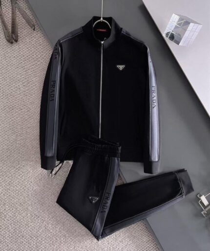 Prada Logo Tape Technical Jersey Tracksuit