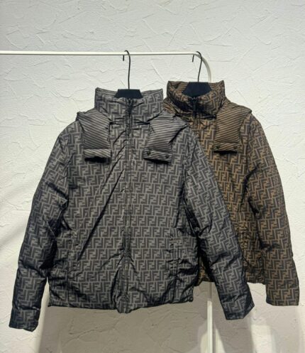 Fendi FF Zucca All-Over Monogram Reversible Puffer Jackets