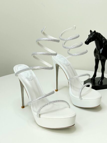 Rene Caovilla Cleo Crystal Spiral Platform Sandals