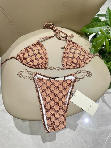 Gucci GG Supreme Triangle Bikini Sets