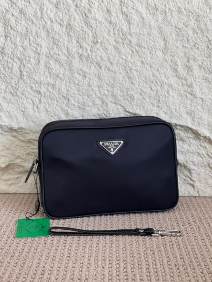 Prada Re-Nylon Double Zip Wristlet Pouch