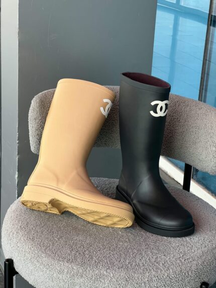 Chanel CC Logo Wellington Rain Boots