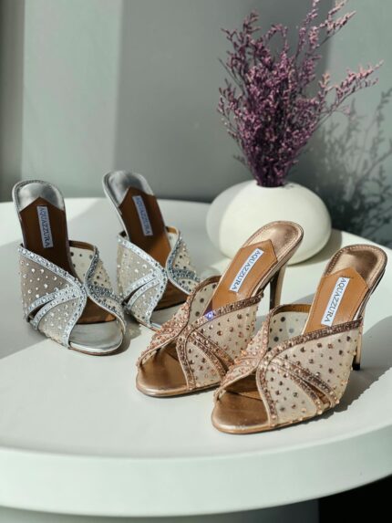 Aquazzura Embellished Mesh Mules