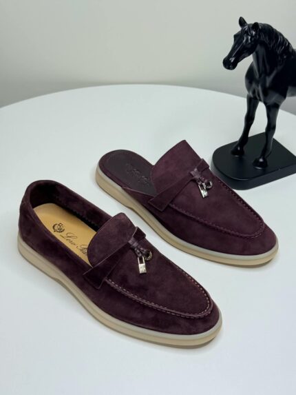 Loro Piana Charms Walk Suede Mule Loafers