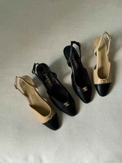 Chanel Cap-Toe Slingback Pumps