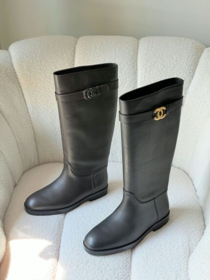 Chanel CC Turnlock Knee-High Riding Boots