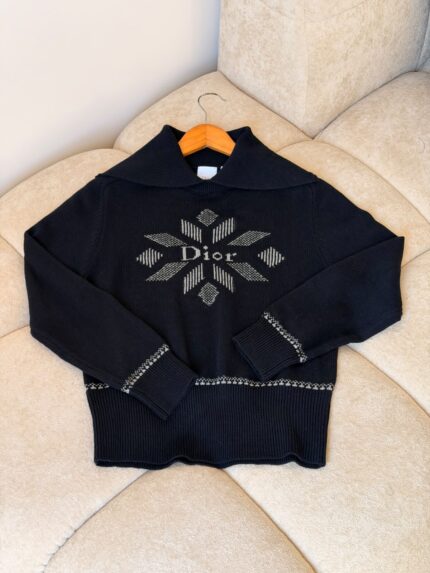 Christian Dior Alpine Snowflake Collared Knit Sweaters