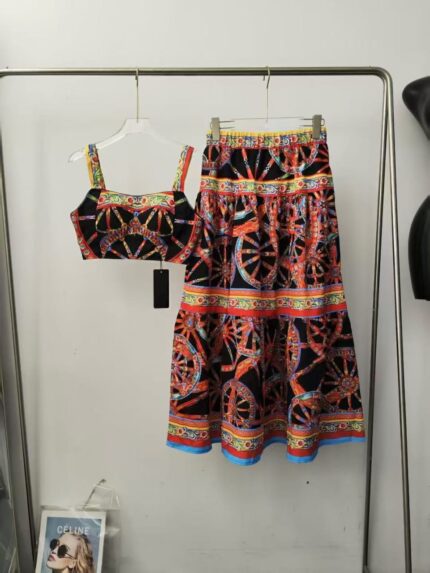 Dolce & Gabbana Carretto Siciliano Print Cotton Two-Piece Set