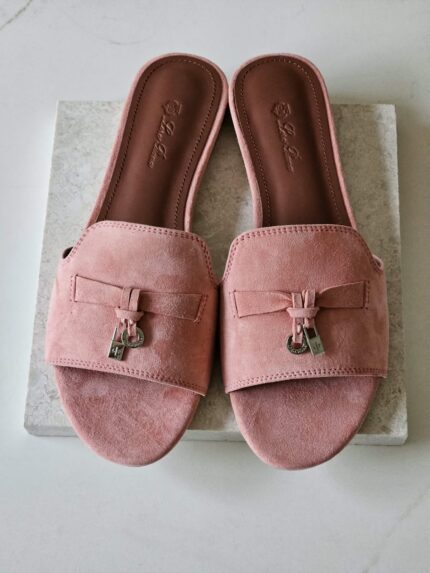 Loro Piana Charms Walk Flat Suede Mules