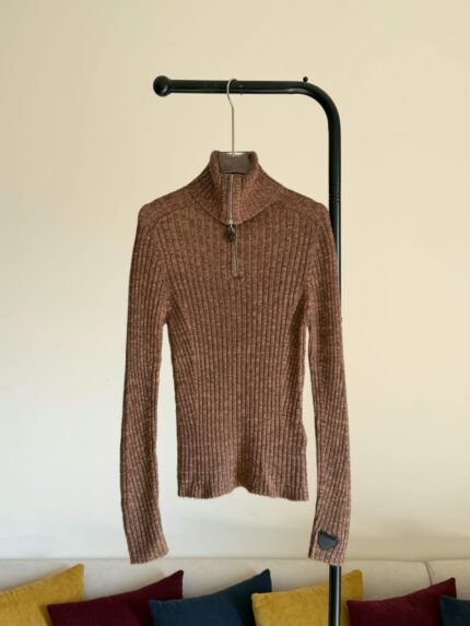 Louis Vuitton Ribbed Knit Quarter-Zip Turtleneck Sweater
