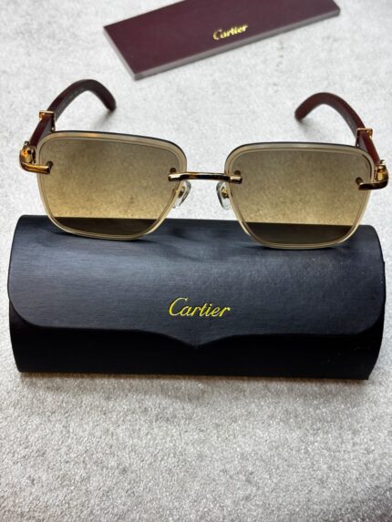 Cartier Rimless Rectangular Sunglasses