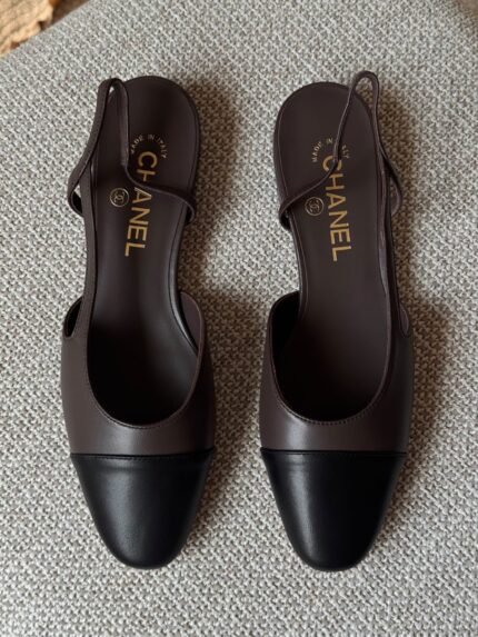 Chanel Cap-Toe Slingback Flats