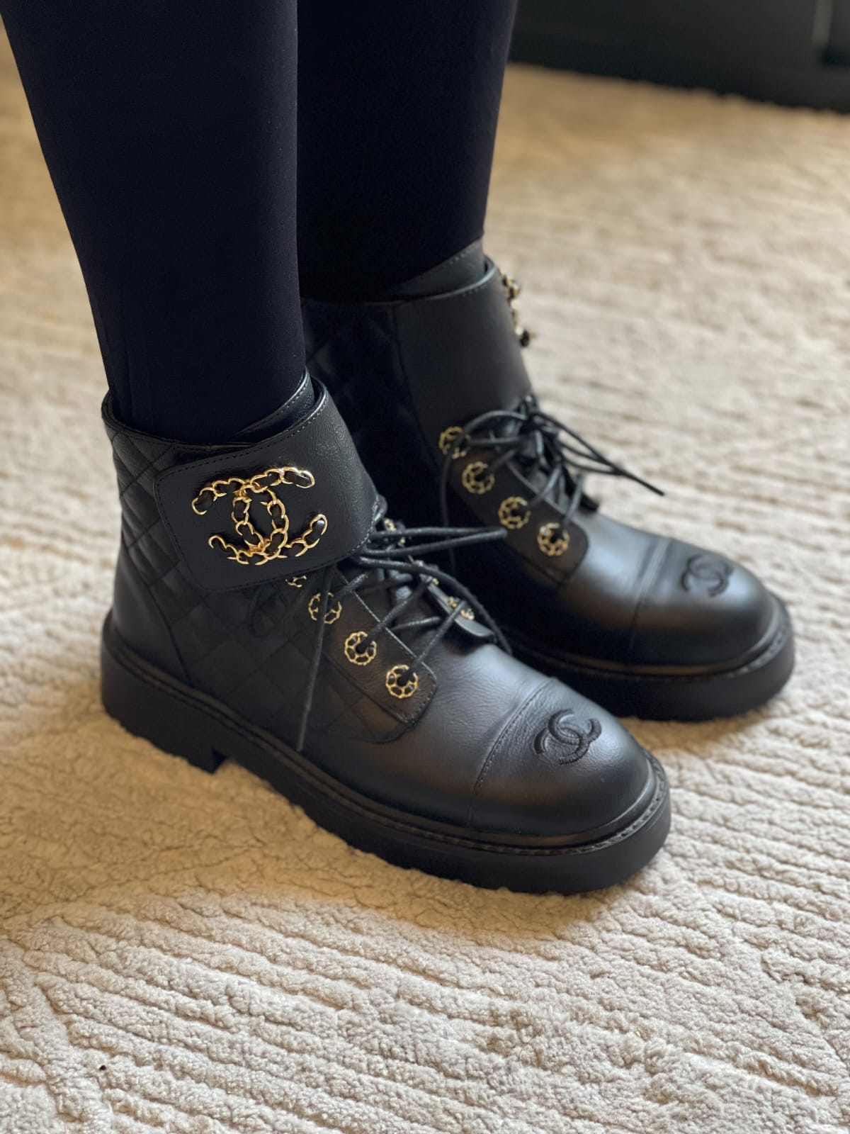 Chanel Combat Ankle Boots